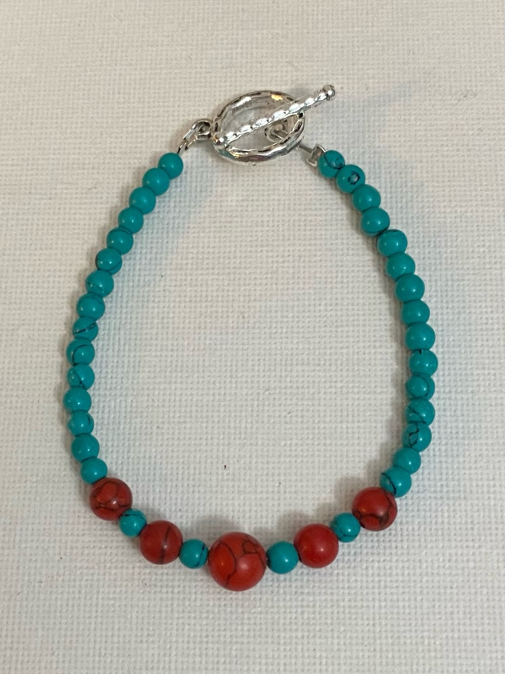 Turquoise and Red Howlite Bead Bracelet - Women's Jewelry